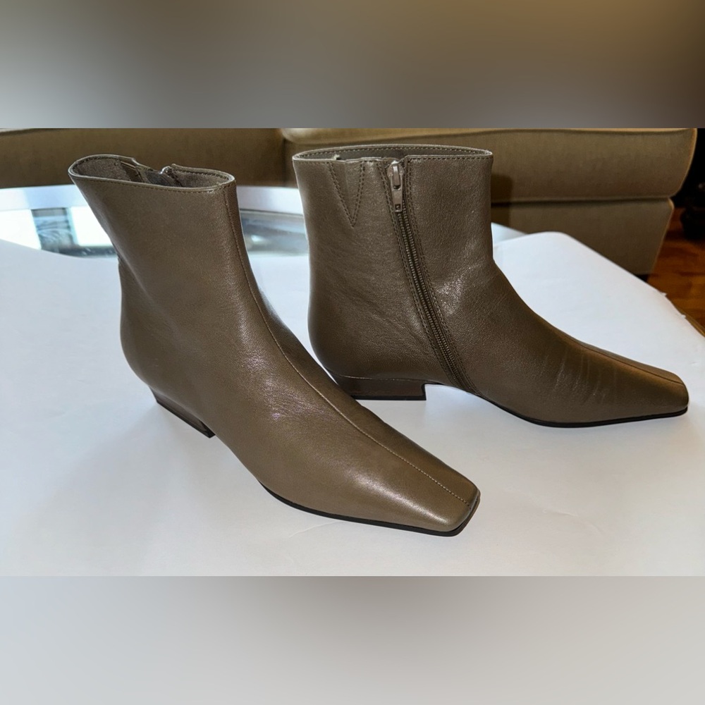 Jeffrey Campbell Black Leather Pointed Ankle Boots